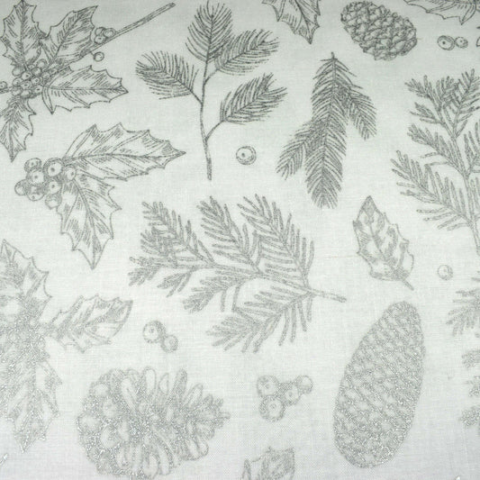 Christmas Glitter fabric, Quilting fabric, Pinecone fabric, Winterlude - Price by the Half Metre The Quilt Sanctuary