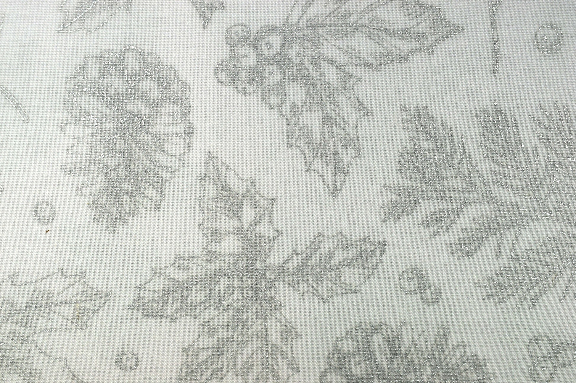 Christmas Glitter fabric, Quilting fabric, Pinecone fabric, Winterlude - Price by the Half Metre The Quilt Sanctuary