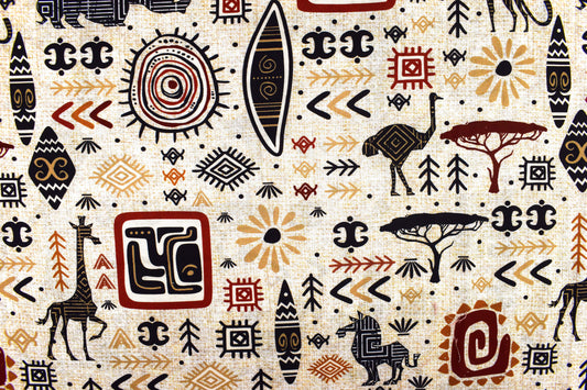 African Tribal fabric, African Animal Quilting fabric, cotton fabric - Price by the Half Metre The Quilt Sanctuary