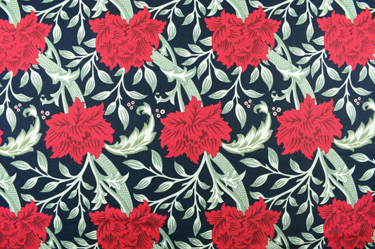 William Morris Hammersmith fabric, Quilting fabric, cotton fabric, yuletide bloom - Price by the Half Metre The Quilt Sanctuary