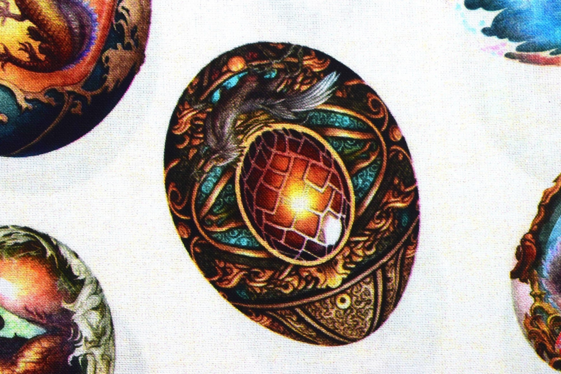 Dragon Eggs fabric , Quilting fabric, cotton fabric, dragon fire - Price by the Half Metre The Quilt Sanctuary