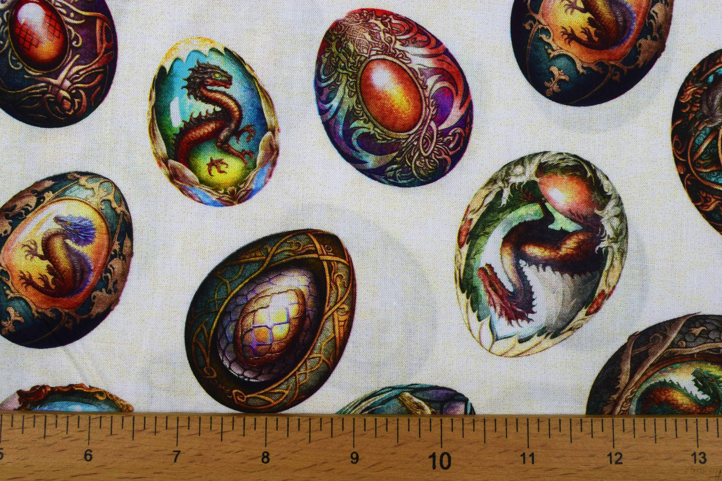 Dragon Eggs fabric , Quilting fabric, cotton fabric, dragon fire - Price by the Half Metre The Quilt Sanctuary