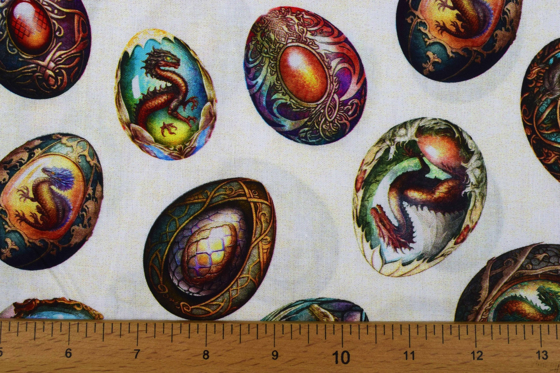 Dragon Eggs fabric , Quilting fabric, cotton fabric, dragon fire - Price by the Half Metre The Quilt Sanctuary