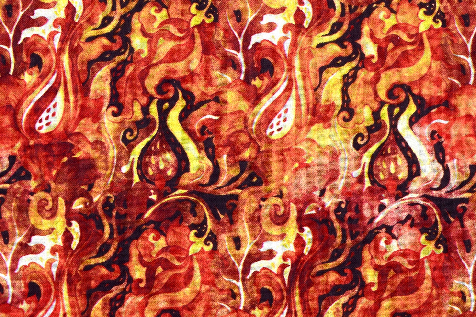 Dragon Fire fabric , Quilting fabric, flames, cotton fabric, dragon fire - Price by the Half Metre The Quilt Sanctuary