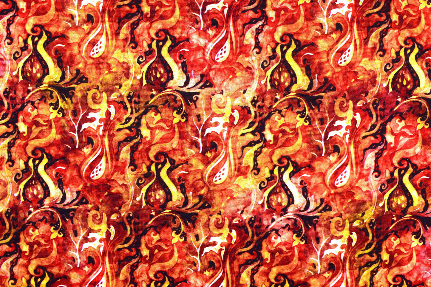 Dragon Fire fabric , Quilting fabric, flames, cotton fabric, dragon fire - Price by the Half Metre The Quilt Sanctuary