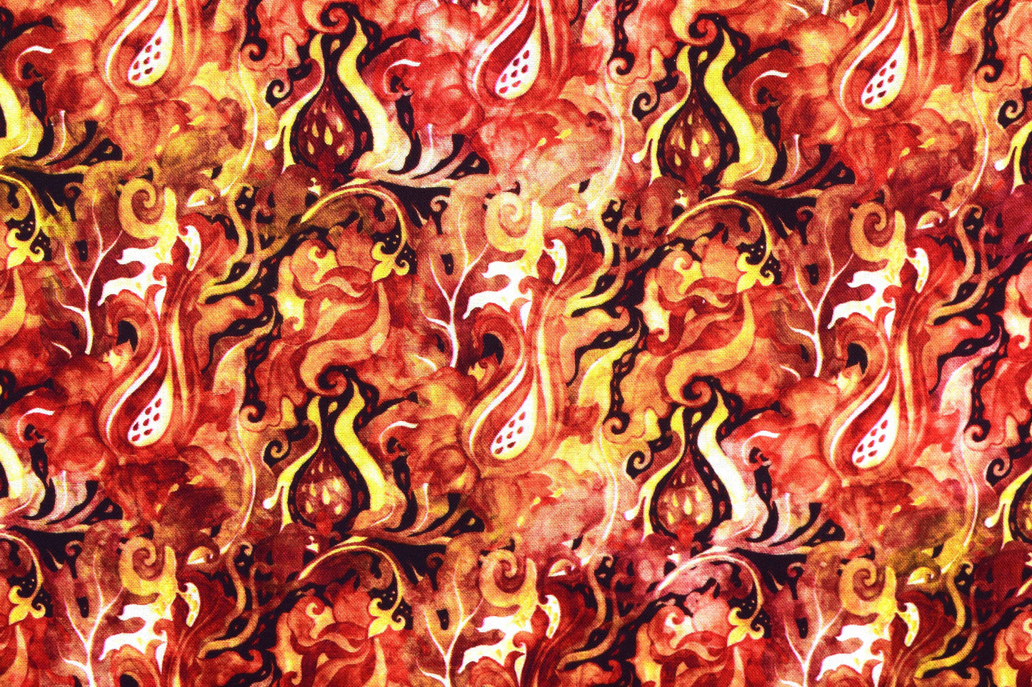 Dragon Fire fabric , Quilting fabric, flames, cotton fabric, dragon fire - Price by the Half Metre The Quilt Sanctuary