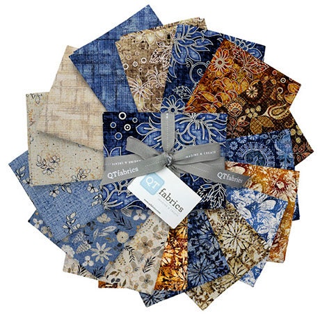 Treasured fat Quarter Bundle, floral designs, earthen tones, blender fabric, quilting fabric, The Quilt Sanctuary