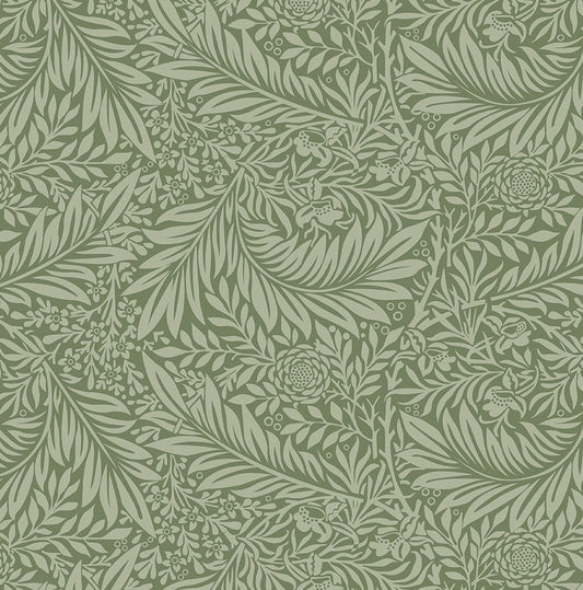 William Morris Larkspur sage green floral Quilting fabric, extra wide, cotton fabric - Price by the Half Metre The Quilt Sanctuary